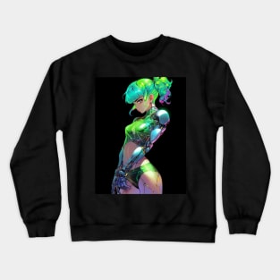 Cyber mecha anime girl Crewneck Sweatshirt